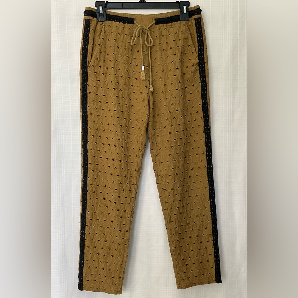 🌱Anthropologie Warm olive Elastic-Waist pants